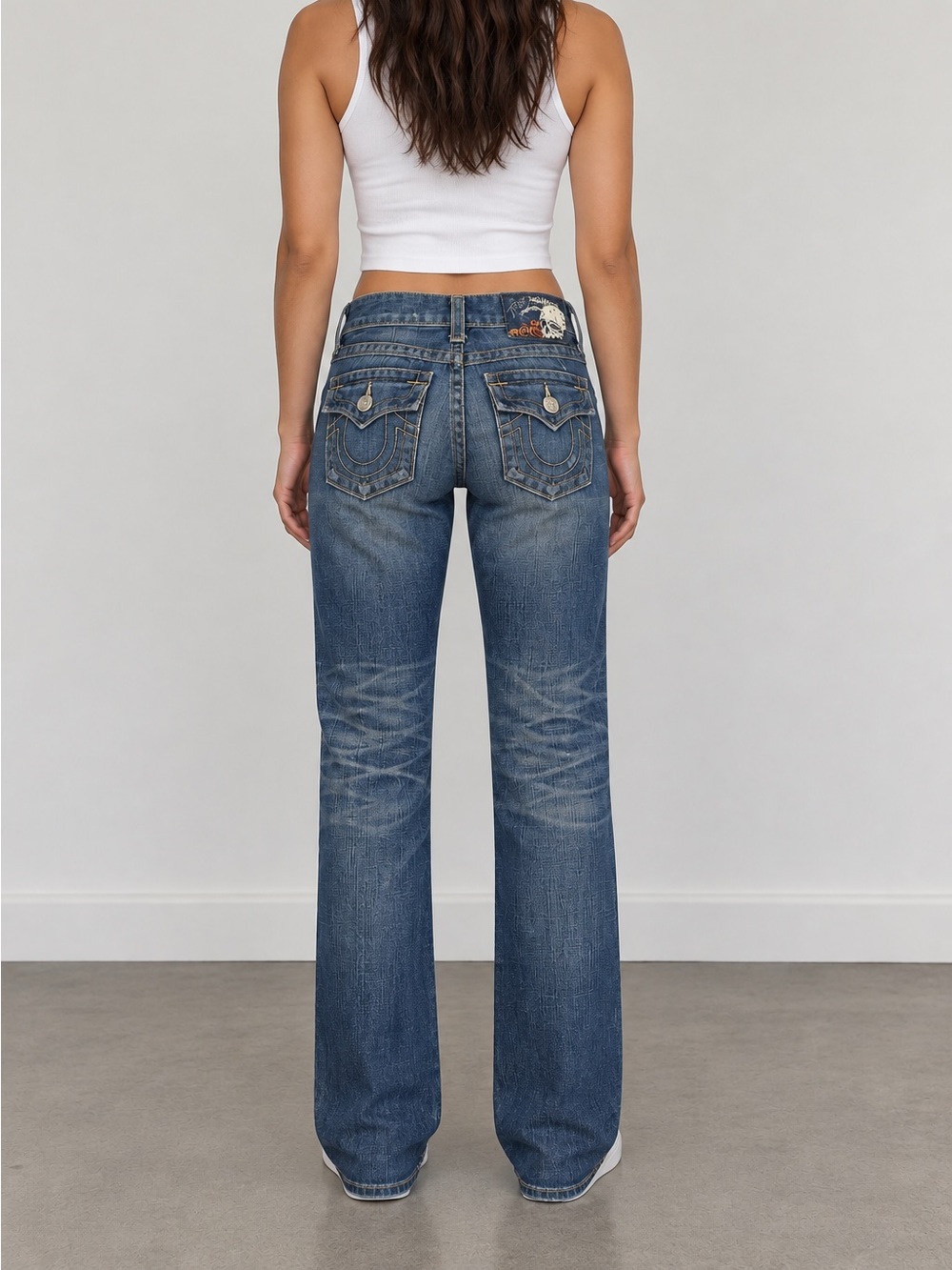 True Religion Women’s Straight Leg Jeans Size 26 – Dark Wash Y2K Denim